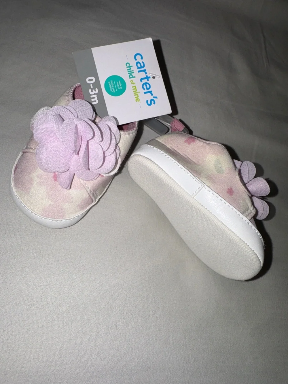 Carter's Floral Baby Soft Sole Shoes with Layered Flower